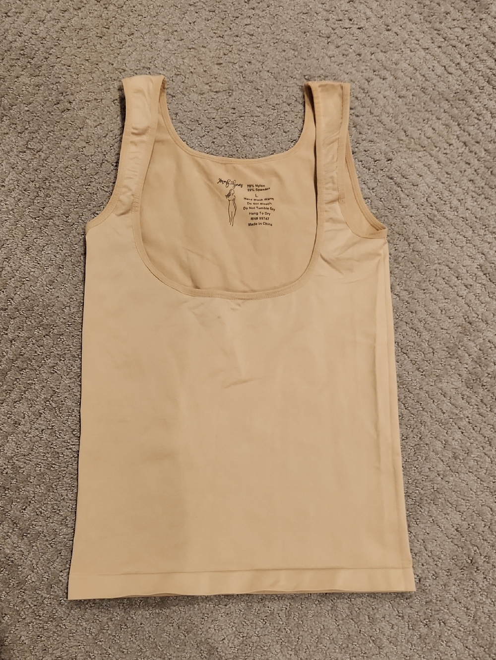 NEW Heavenly Shapewear Beige Seamless Scoop Neck Tank Top. New L